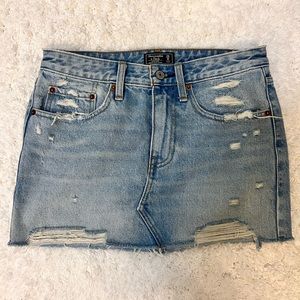 Abercrombie and Fitch distressed denim micro mini skirt